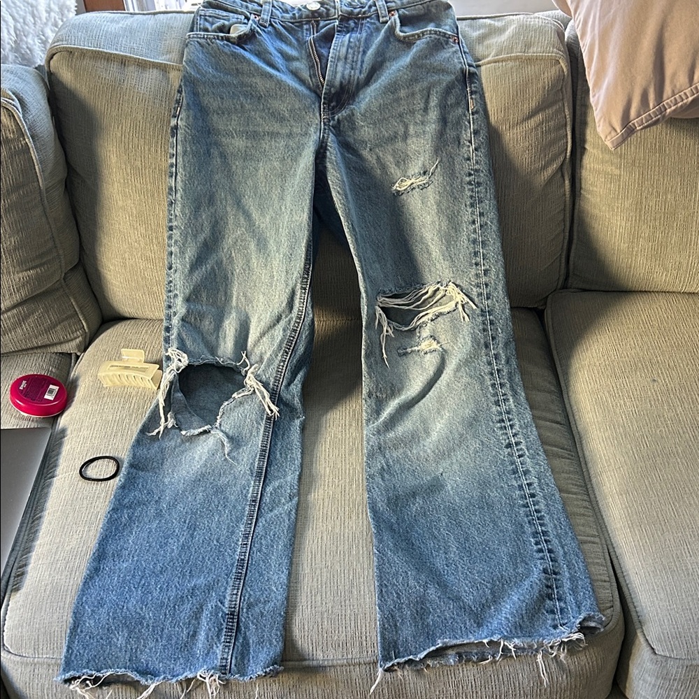 Zara size 2 Distressed Blue Jeans